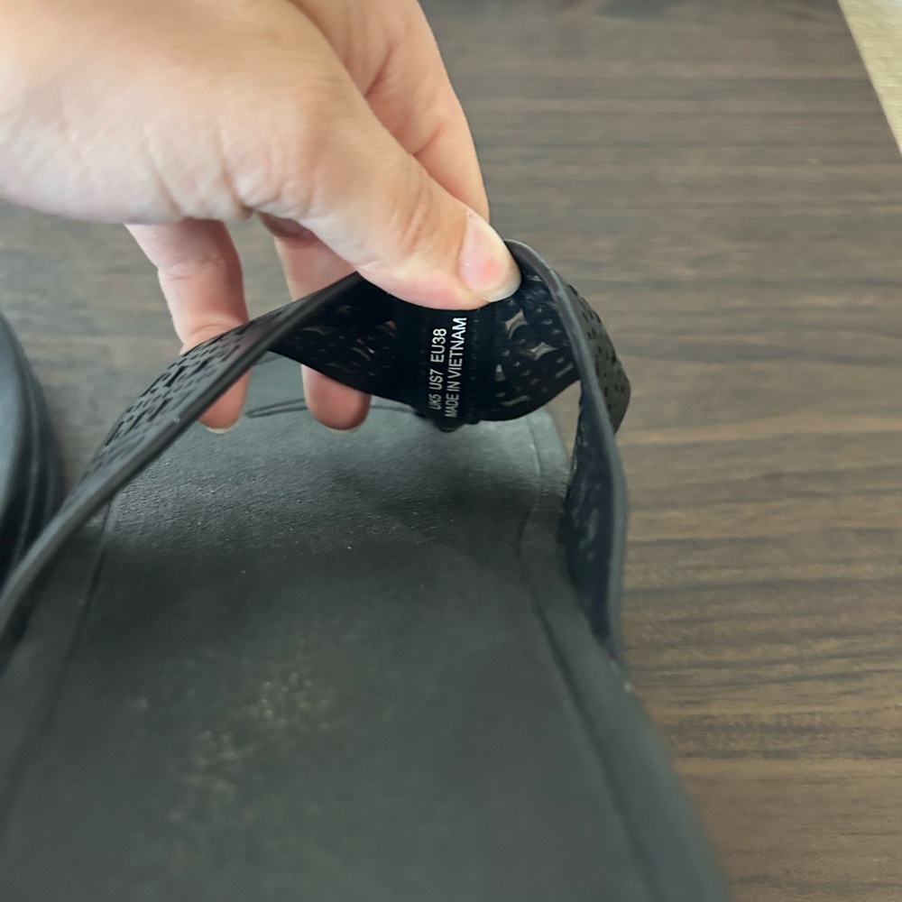 Fitflop Black Perforated Sandals - Picture 6 of 6